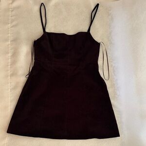 Elegant Burgundy Spaghetti Strap Dress Zara